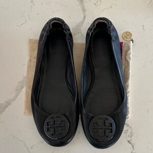 Tory Burch Women's Black Leather Flats